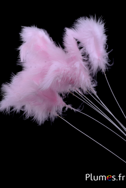 Panicule 3 plumes - hauteur 36 cm - rose tendre
